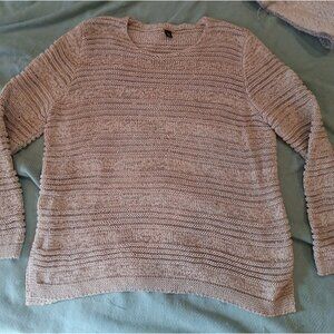 Dana Buchman Women's XL Pullover Crew Neck Sweater Cobblestone Beige